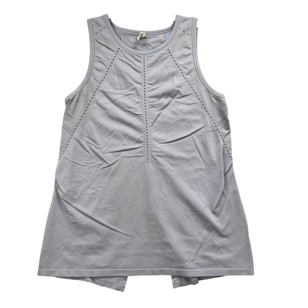 Athleta Tank Top Womens XS Gray Nylon Sleeveless Cutout Athletic Yoga Gym